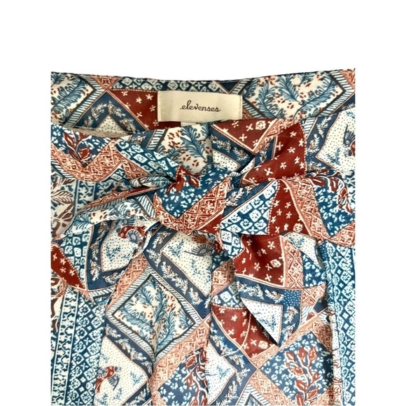 Nwt Anthropologie Elevenses Wide Leg Wrap Pants Floral Sheer Botanical Size 2 - Picture 4 of 8